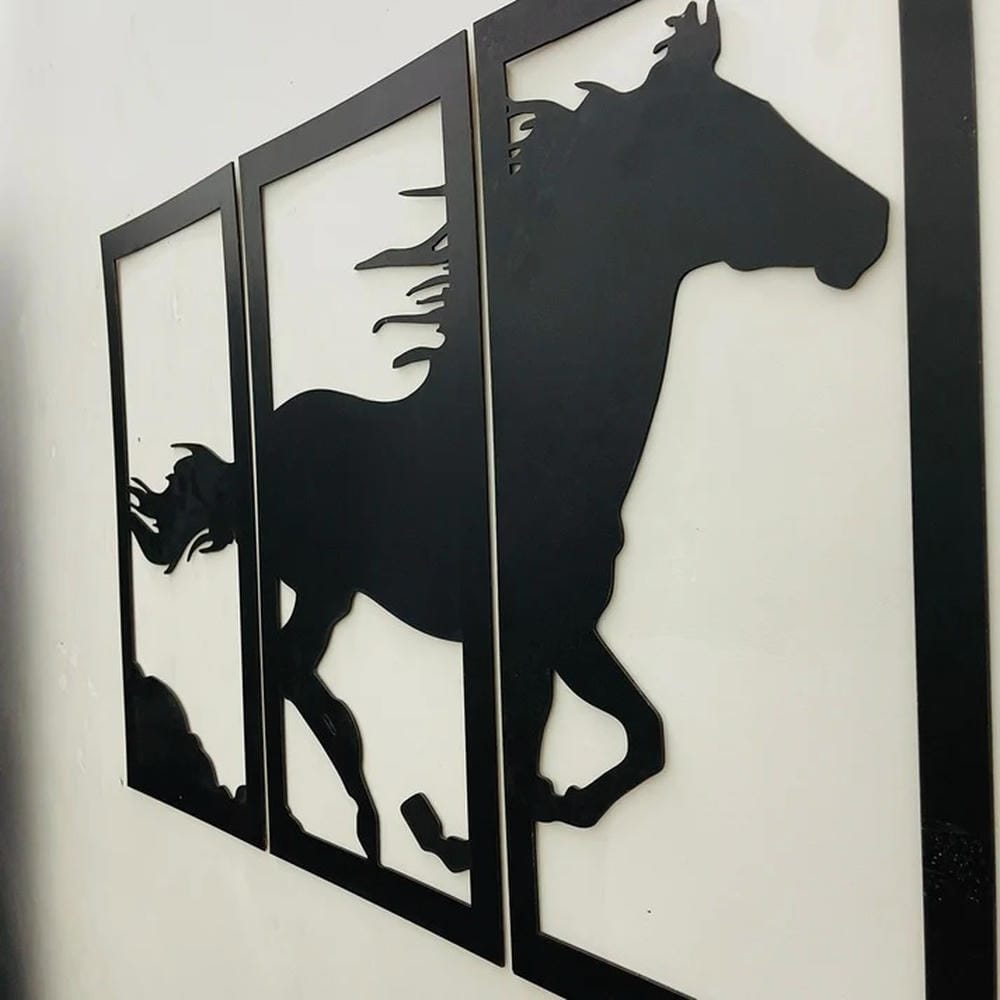 Wooden Wall decor Horse Scenery