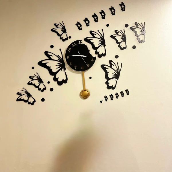 Butterflies with Stars Clock