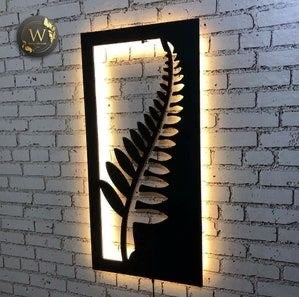 Wall Decor Tree Art With Neon Light