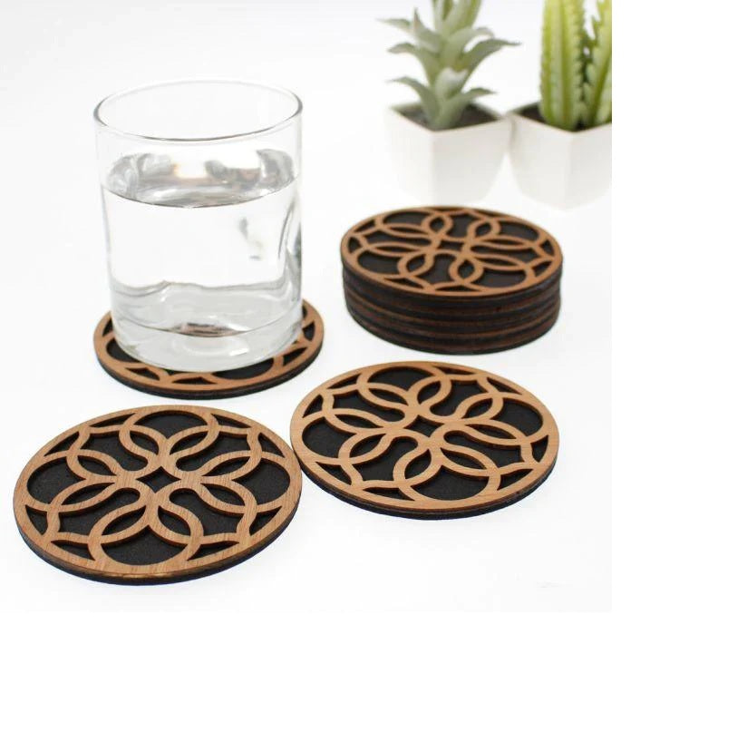 Glass Wooden Coaster