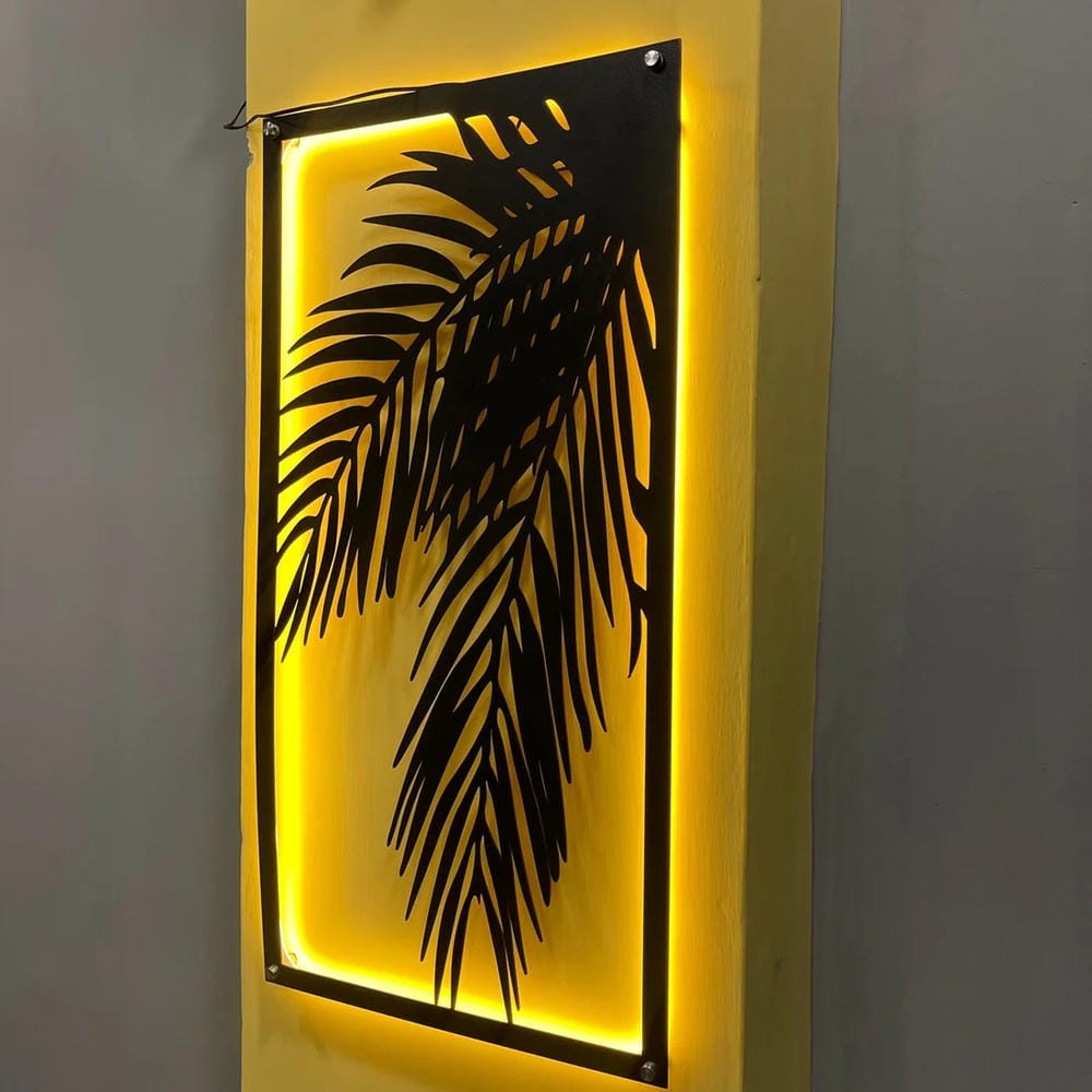 Wall Decor Tree Art With Neon Light